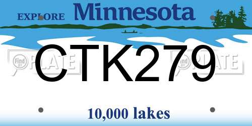CTK279 Minnesota License Plate