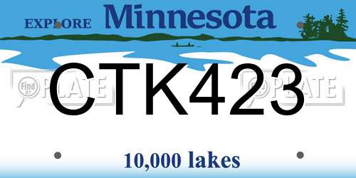 CTK423 Minnesota License Plate