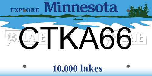 CTKA66 Minnesota License Plate