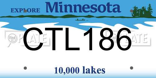 CTL186 Minnesota License Plate