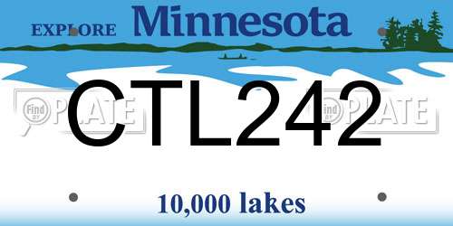 CTL242 Minnesota License Plate