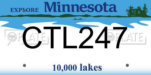 CTL247 Minnesota License Plate