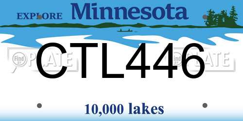 CTL446 Minnesota License Plate