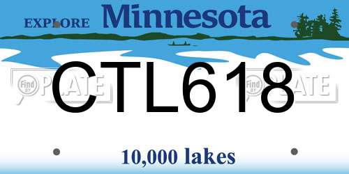 CTL618 Minnesota License Plate