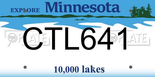 CTL641 Minnesota License Plate