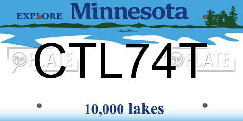 CTL74T Minnesota License Plate