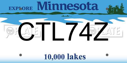 CTL74Z Minnesota License Plate