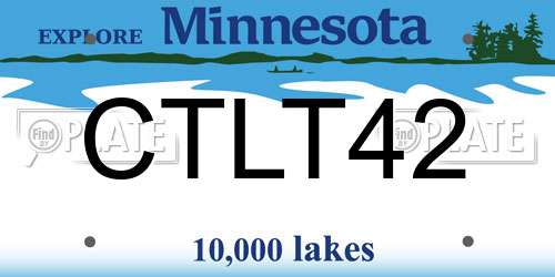 CTLT42 Minnesota License Plate