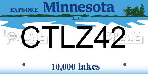 CTLZ42 Minnesota License Plate