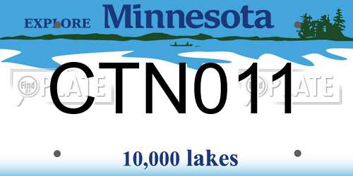 CTN011 Minnesota License Plate