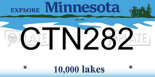 CTN282 Minnesota License Plate