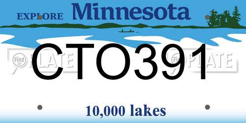 CTO391 Minnesota License Plate