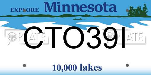CTO39I Minnesota License Plate