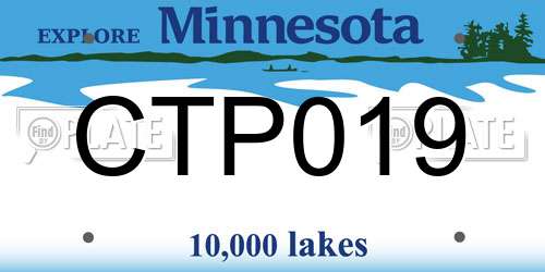 CTP019 Minnesota License Plate