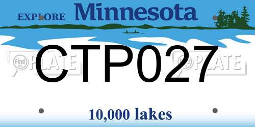 CTP027 Minnesota License Plate