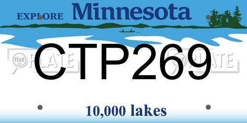 CTP269 Minnesota License Plate