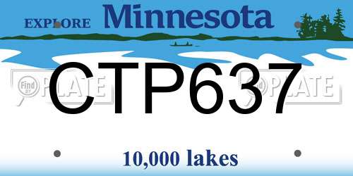 CTP637 Minnesota License Plate
