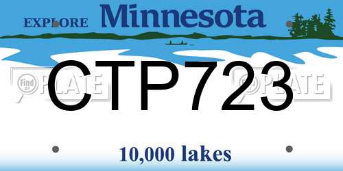 CTP723 Minnesota License Plate