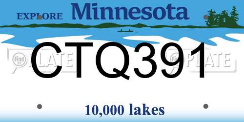 CTQ391 Minnesota License Plate