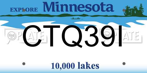 CTQ39I Minnesota License Plate