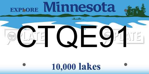 CTQE91 Minnesota License Plate