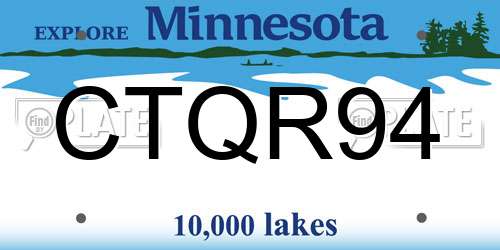 CTQR94 Minnesota License Plate