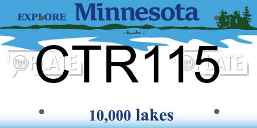 CTR115 Minnesota License Plate