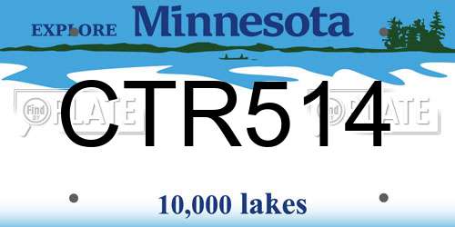 CTR514 Minnesota License Plate