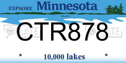CTR878 Minnesota License Plate