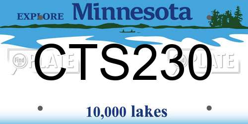CTS230 Minnesota License Plate