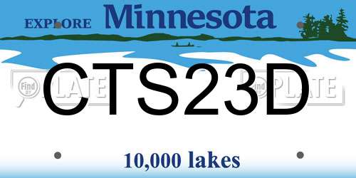 CTS23D Minnesota License Plate
