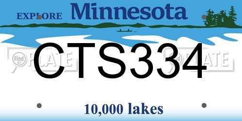 CTS334 Minnesota License Plate