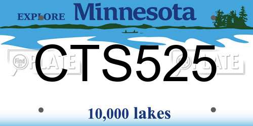 CTS525 Minnesota License Plate