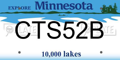 CTS52B Minnesota License Plate