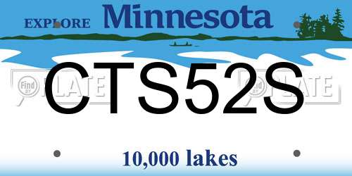 CTS52S Minnesota License Plate