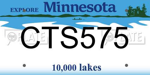 CTS575 Minnesota License Plate