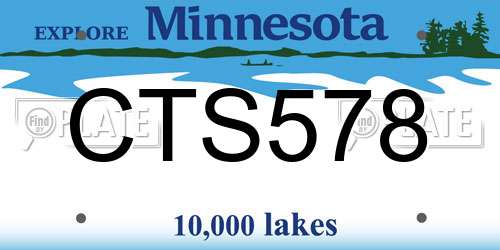 CTS578 Minnesota License Plate
