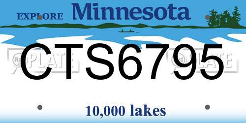 CTS6795 Minnesota License Plate