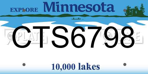 CTS6798 Minnesota License Plate