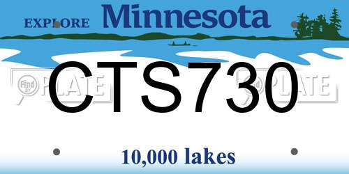 CTS730 Minnesota License Plate