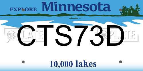 CTS73D Minnesota License Plate