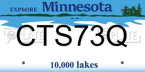 CTS73Q Minnesota License Plate