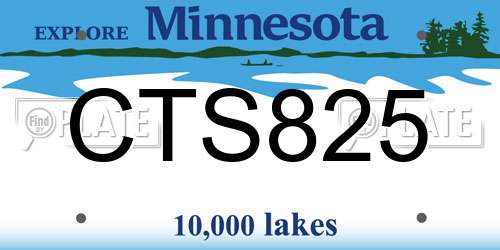CTS825 Minnesota License Plate