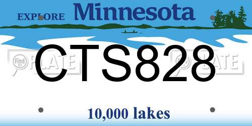 CTS828 Minnesota License Plate