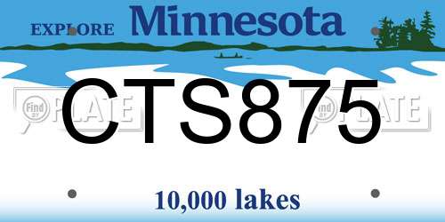 CTS875 Minnesota License Plate