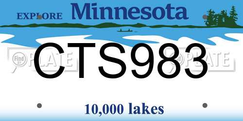 CTS983 Minnesota License Plate
