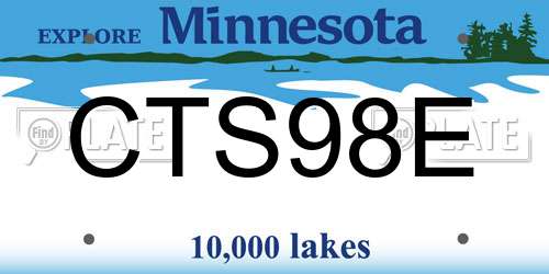 CTS98E Minnesota License Plate