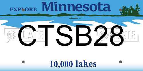 CTSB28 Minnesota License Plate