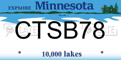 CTSB78 Minnesota License Plate