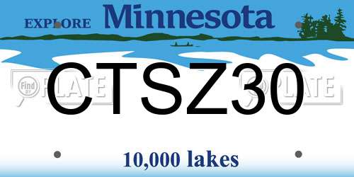 CTSZ30 Minnesota License Plate